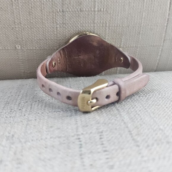 Fossil Women Wristwatch Georgia Mini Gold Dial Pink Leather Band Watch As It Is - Picture 8 of 12